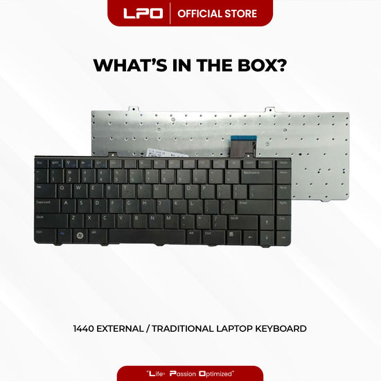 Laptop Keyboard DELL 1440 External / Traditional Black US Compatible with Dell Inspiron 1440 1445 1320 PP42L