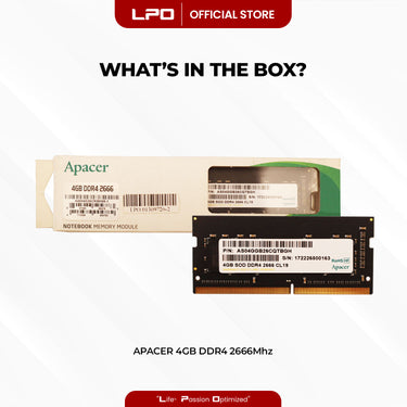 Apacer 4GB DDR4 2666Mhz SODIMM for Laptop RAM