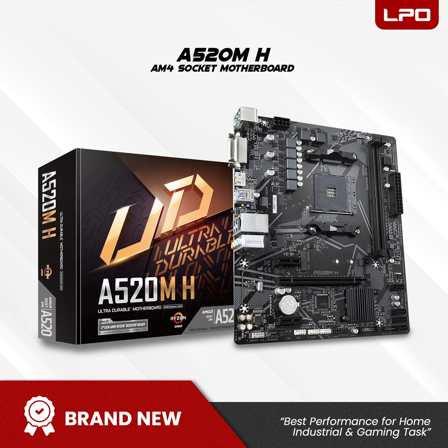 LPO AMD Ryzen 5 Pro 4650G @3.7Ghz A520M H AM4 Socket 16GB DDR4 512GB 2.5