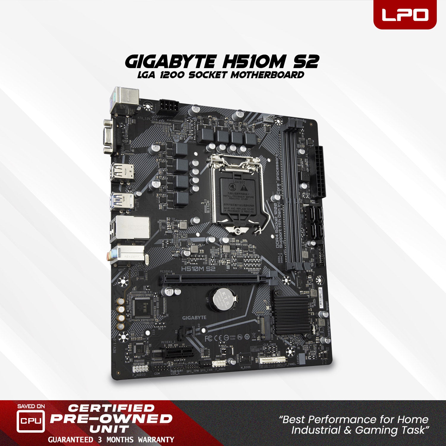 Gaming Desktop Computer Intel Core i5-10400F 2.90Ghz Gigabyte H510M S2 LGA 1200 Socket Motherboard GTX 1650 DDR5 4GB OC 16GB DDR4 256GB SSD + 1TB HDD 22