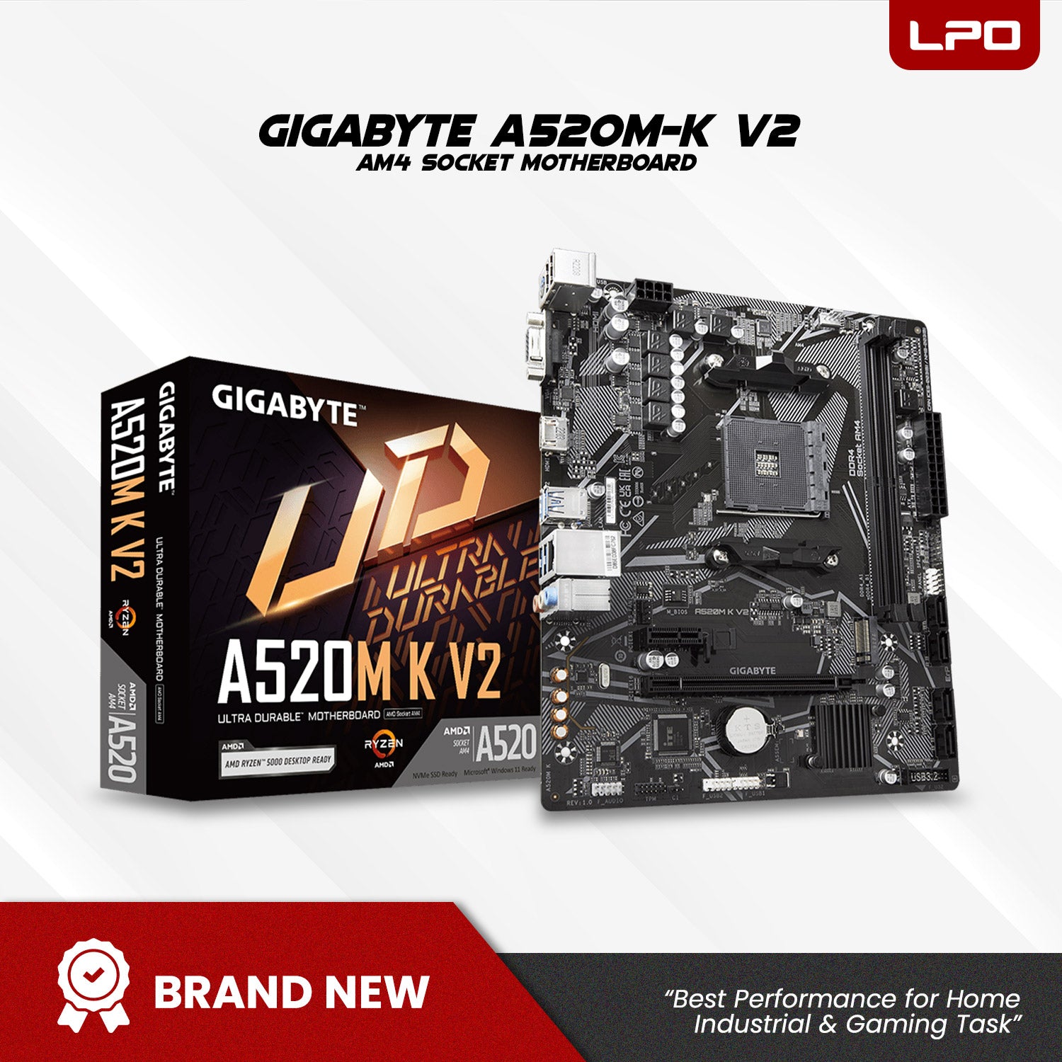 Gaming Desktop Unit AMD Ryzen 5 4500 6Cores 3.60Ghz A520M-K V2 AM4 Socket Motherboard NVIDIA GeForce GTX 1650 4GB 16GB DDR4 480GB 2.5