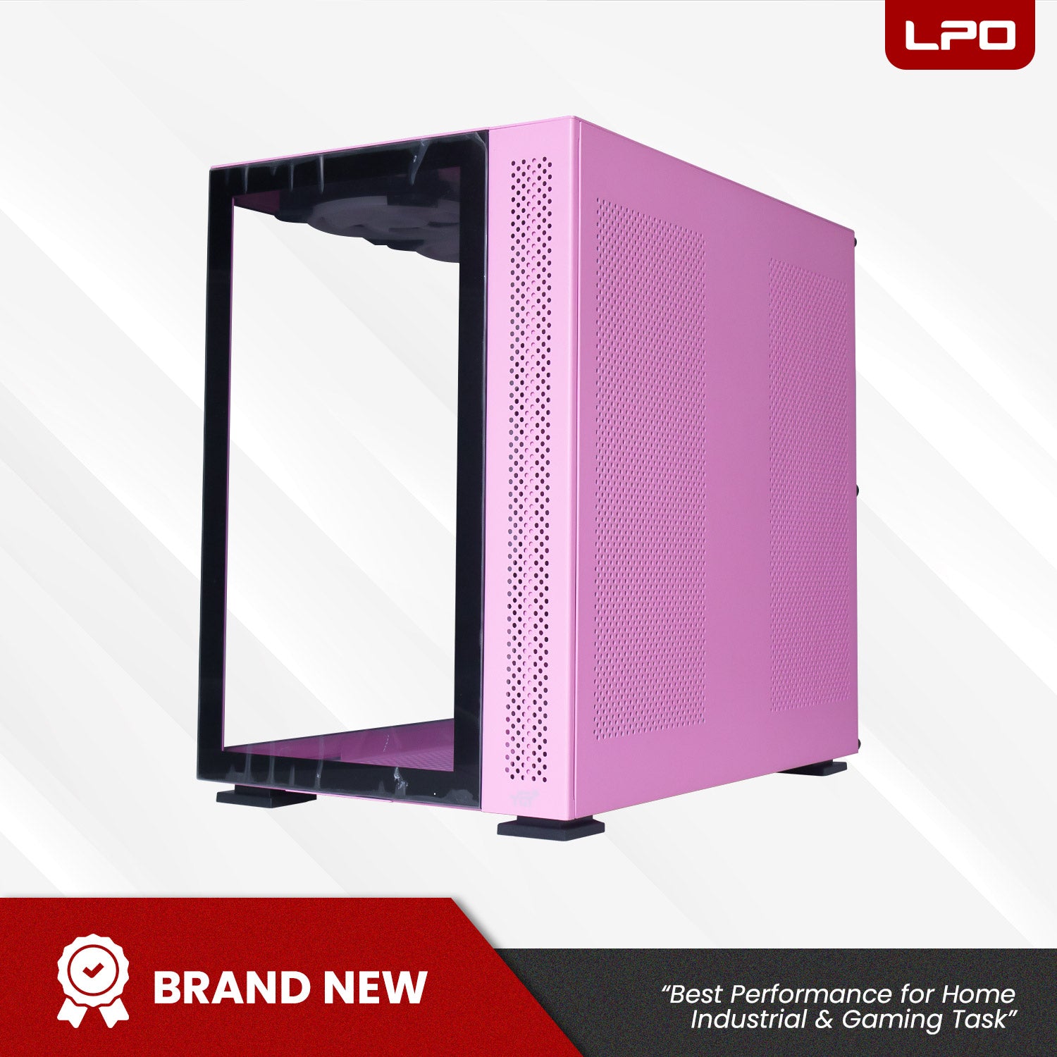 YGT V1 Dual Chamber ATX PC Case Gaming Tempered Glass Desktop Computer Case