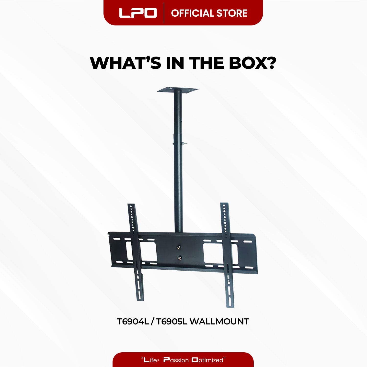 Ceiling TV Wall Mount Swivel and Tilt Bracket T6904L / T6905L 32 - 63 inch Load Capacity up to 70kg Full Motion Movement