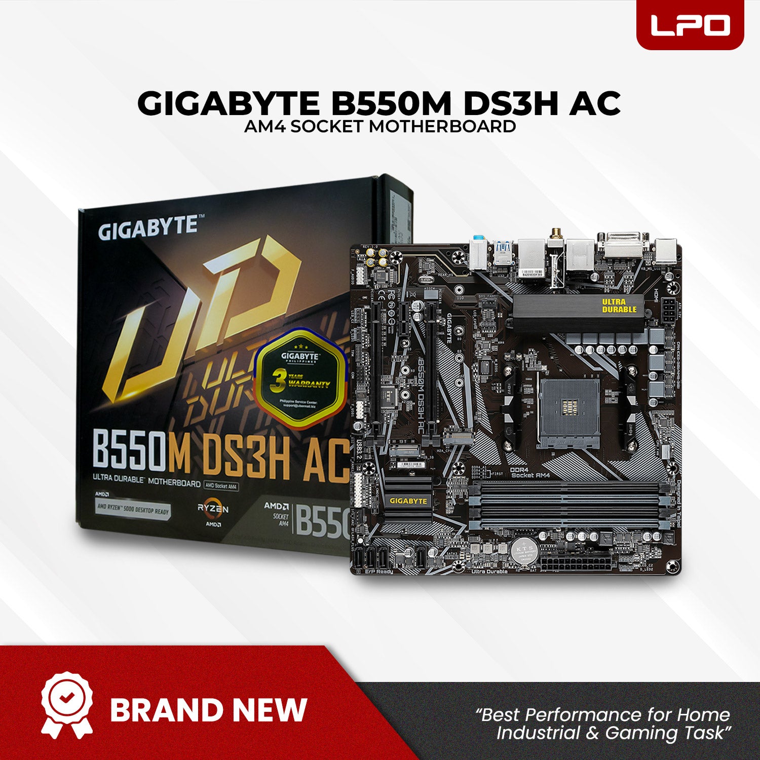 Gaming Desktop Computer AMD Ryzen 5 5500 3.60Ghz Gigabyte B550M AM4 Socket Motherboard Radeon RX 6600 8GB GDDR6 16GB DDR4 512GB M.2 SSD 23.8