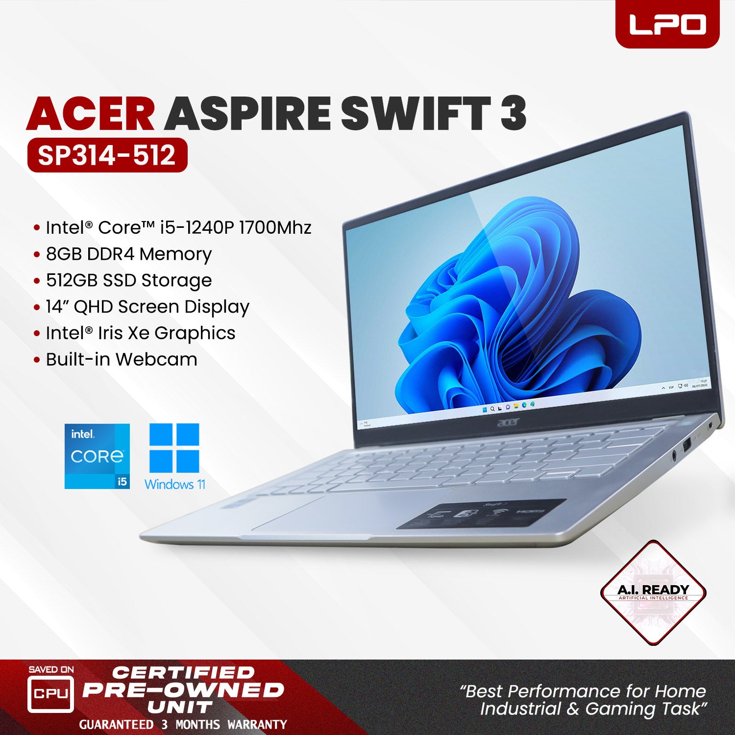 Pre-owned Acer Swift 3 SP314-512
