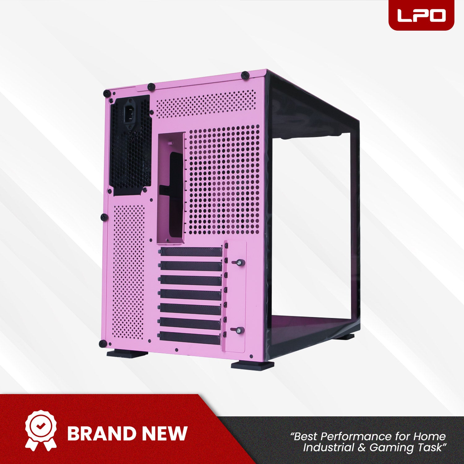 YGT V1 Dual Chamber ATX PC Case Gaming Tempered Glass Desktop Computer Case
