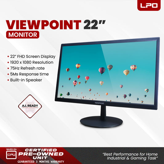LPO Viewpoint 22” wide 1920×1080 Full HD LED 250 cd/m² 5ms 75Hz 1000:1