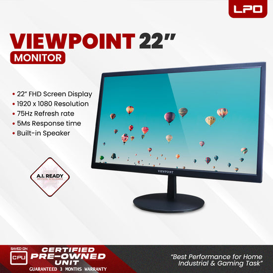 LPO Viewpoint 22” wide 1920×1080 Full HD LED 250 cd/m² 5ms 75Hz 1000:1
