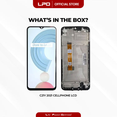 Cellphone LCD Screen	6.5 Realme C21Y 2021 WITH FRAME Compatible with RMX3261, RMX3263