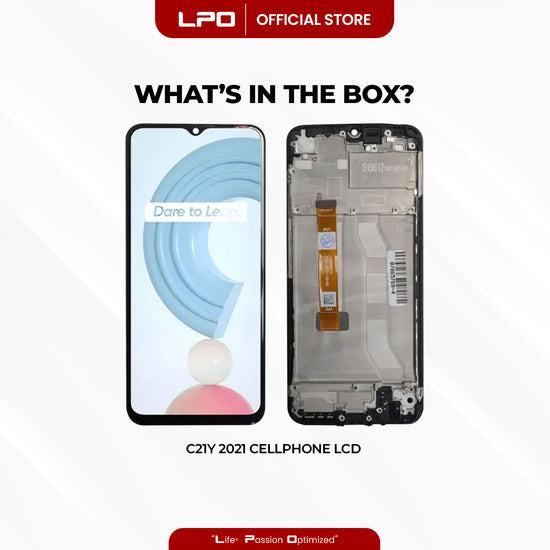 Cellphone LCD Screen	6.5 Realme C21Y 2021 WITH FRAME Compatible with RMX3261, RMX3263